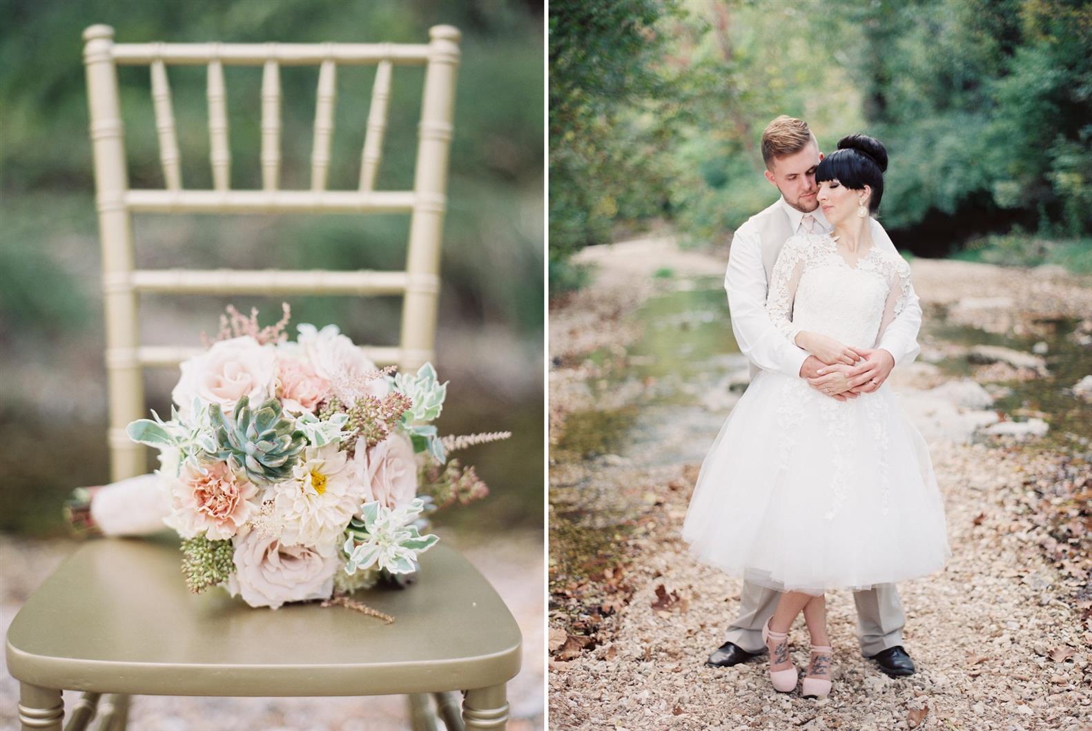 Bridal Bouquet - A Stylish Modern-Vintage Blush & Gold Wedding Inspiration Shoot