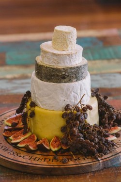 Cheese Wedding Cake surrounded by fruit