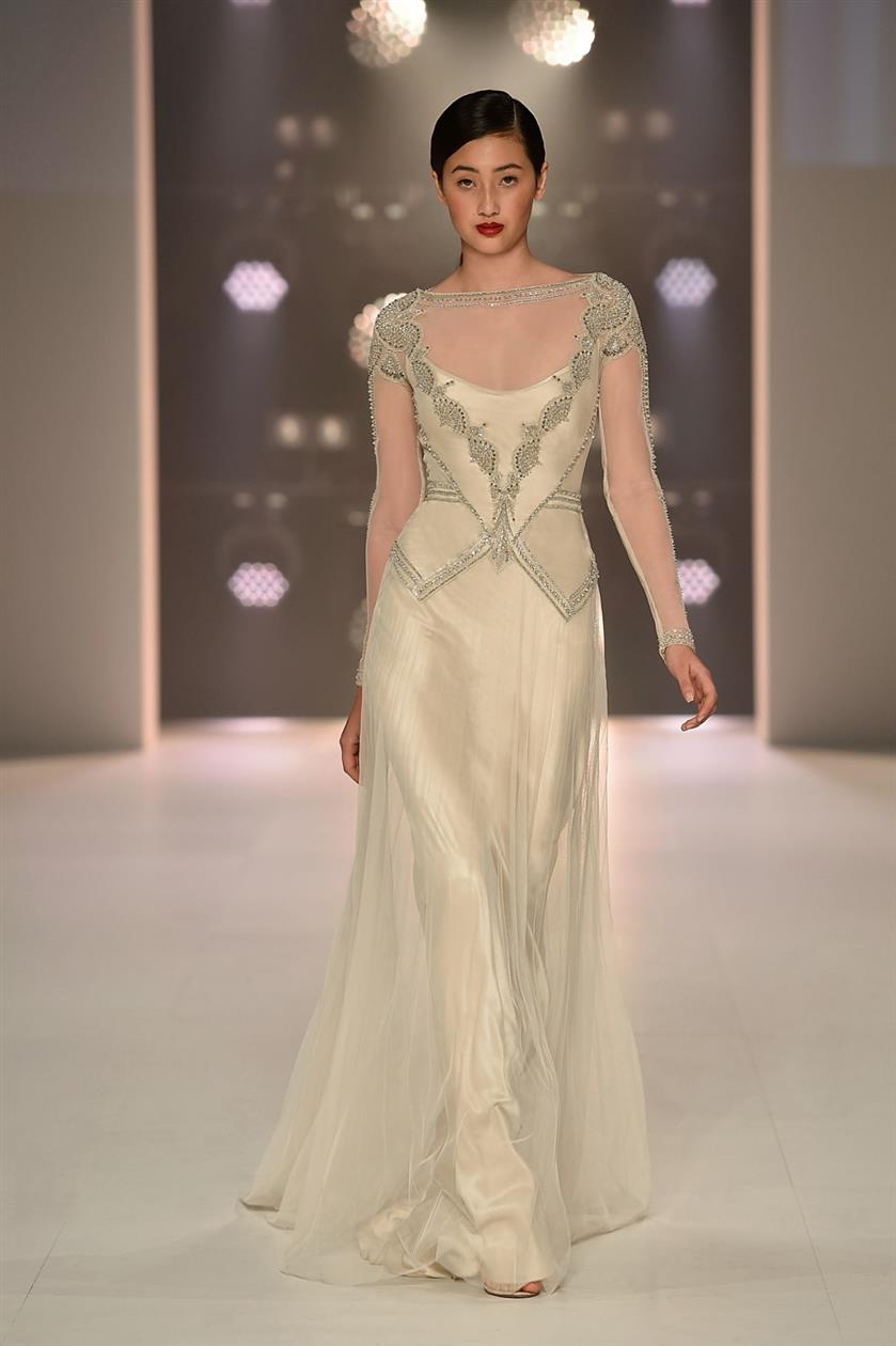 Long Sleeve Art Deco Wedding Dress Emma by Gwendolynne