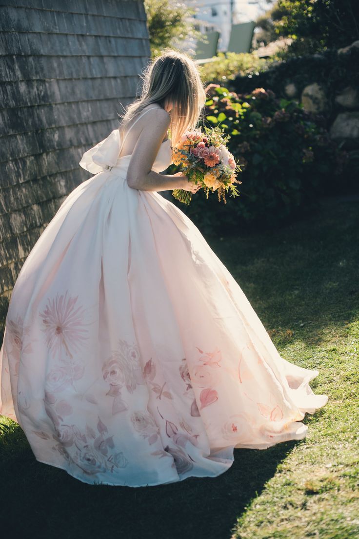 Blush Painted Wedding Dress