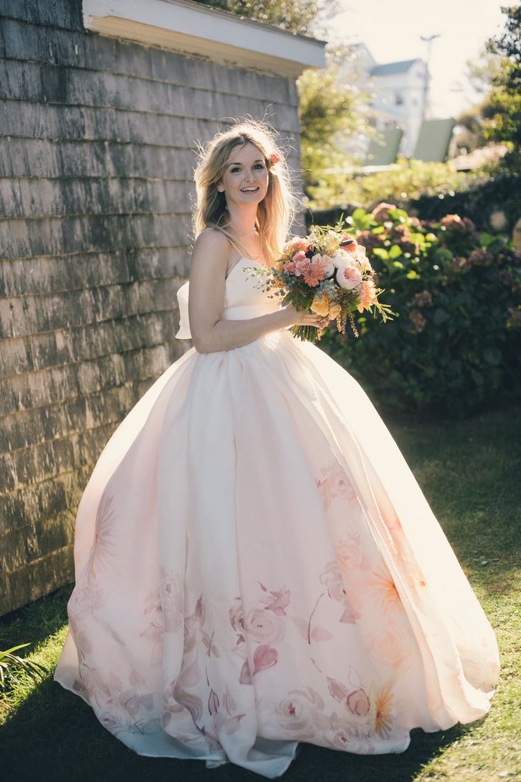 Wedding Dress with Floral Print