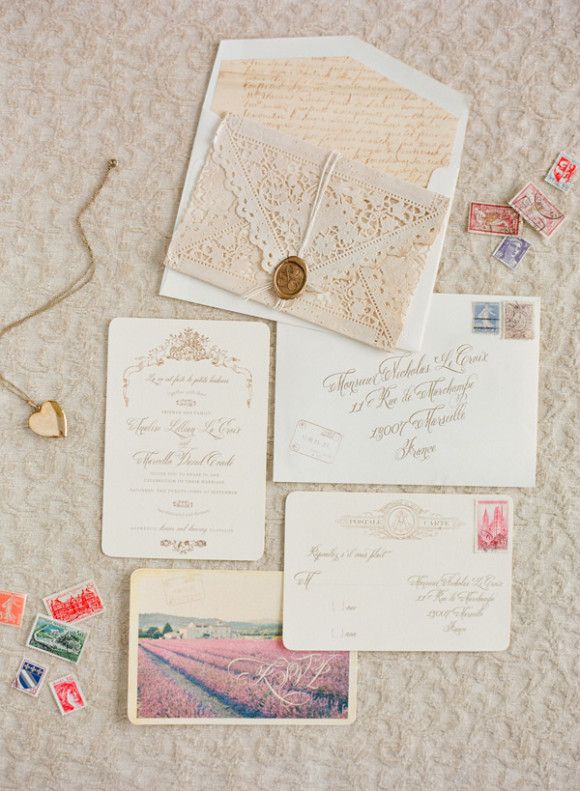 Gorgeous Ideas for Spring Wedding Invitations  - Lace