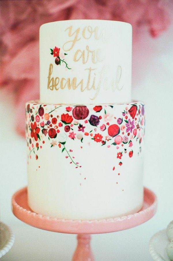 5 Beautiful Spring Wedding Cake Ideas - Painted
