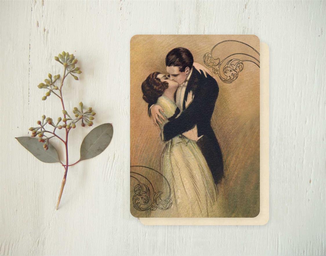 Romantic Art Deco Wedding Invite from Go Go Snap