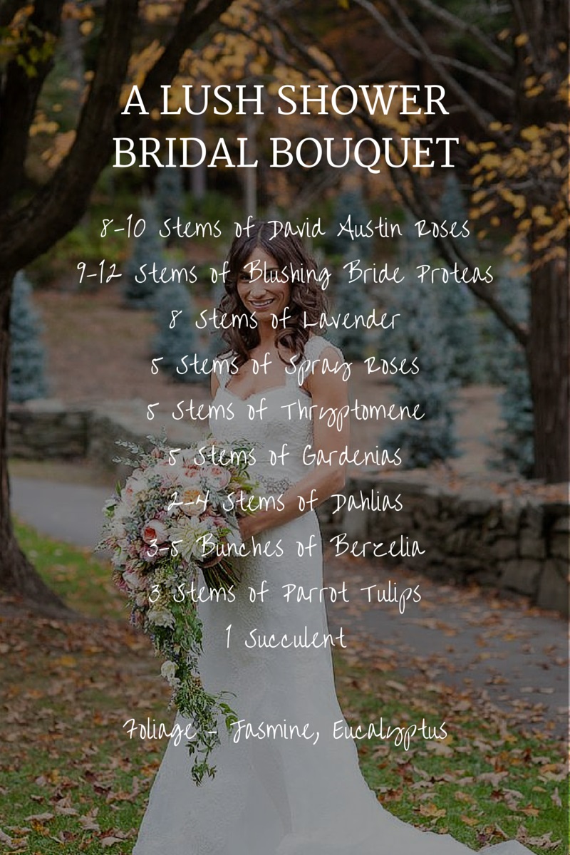 Bouquet Recipe - A Lush Shower Bridal Bouquet