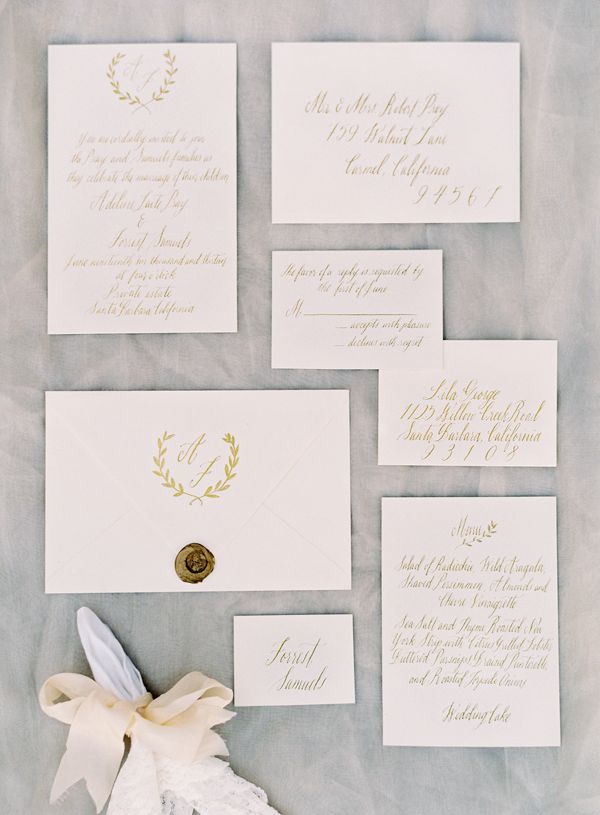 Gorgeous Ideas for Spring Wedding Invitations  - Gold
