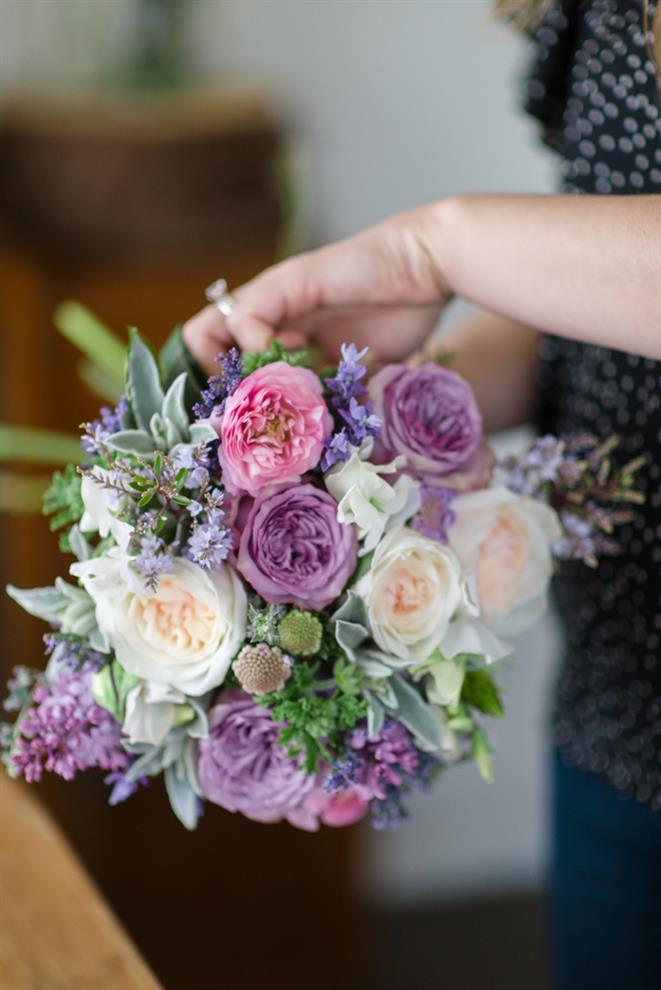 Wedding Bouquet Recipe ~ The Prettiest Bridal Bouquet of Purples & Pink