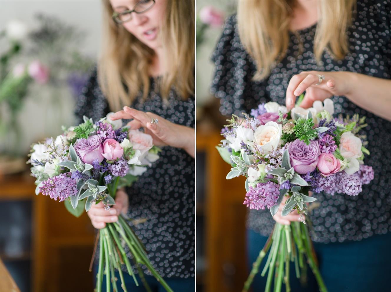 Wedding Bouquet Recipe ~ The Prettiest Bridal Bouquet of Purples & Pink
