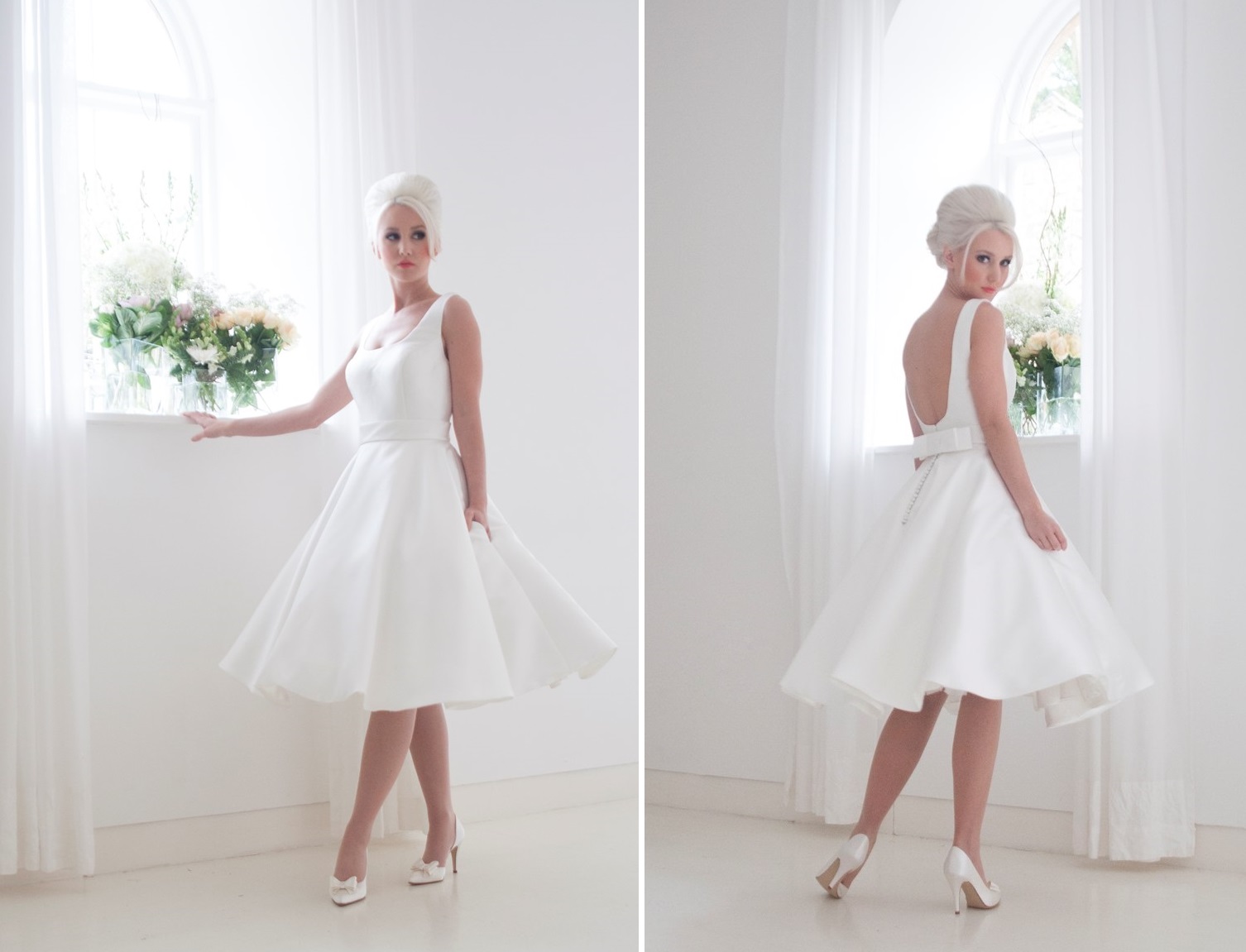 Effie -Tea Length Wedding Dress with pockets from House of Mooshki's 2016 Bridal Collection