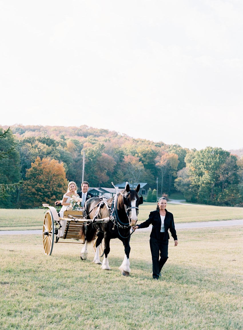 Horsedrawn Carriage - An Elegant & Intimate Autumn Wedding