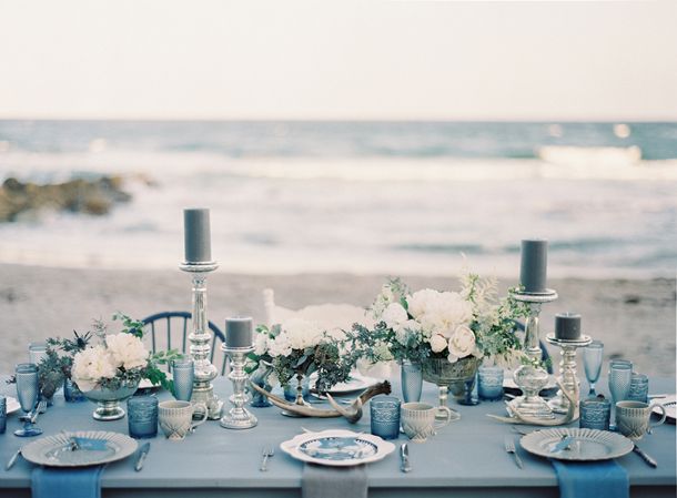 Elegant Beach Wedding Tablescape