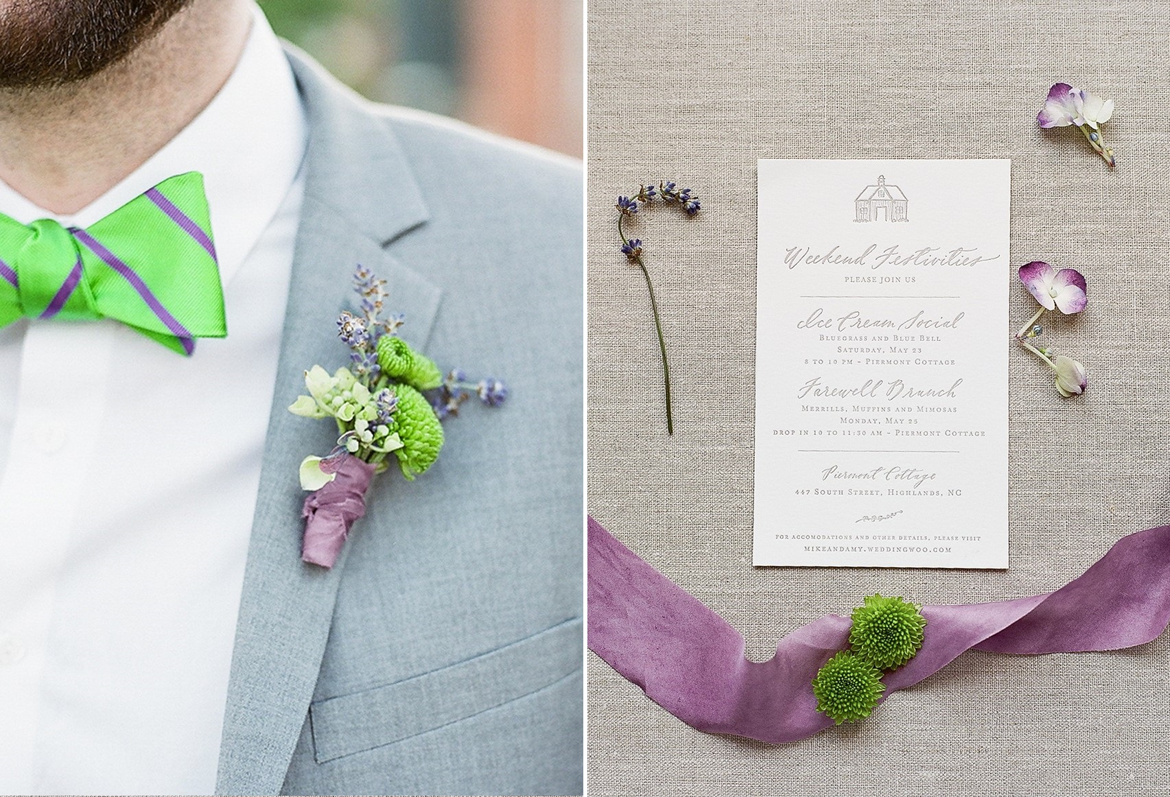 Sweet 1950s Inspired Wedding Ideas in Lavender & Green