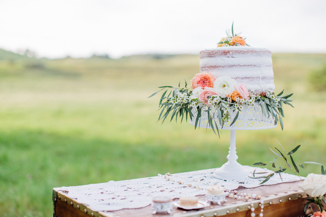 Naked Wedding Cake - "Fields of Love" Summer Wedding Inspiration