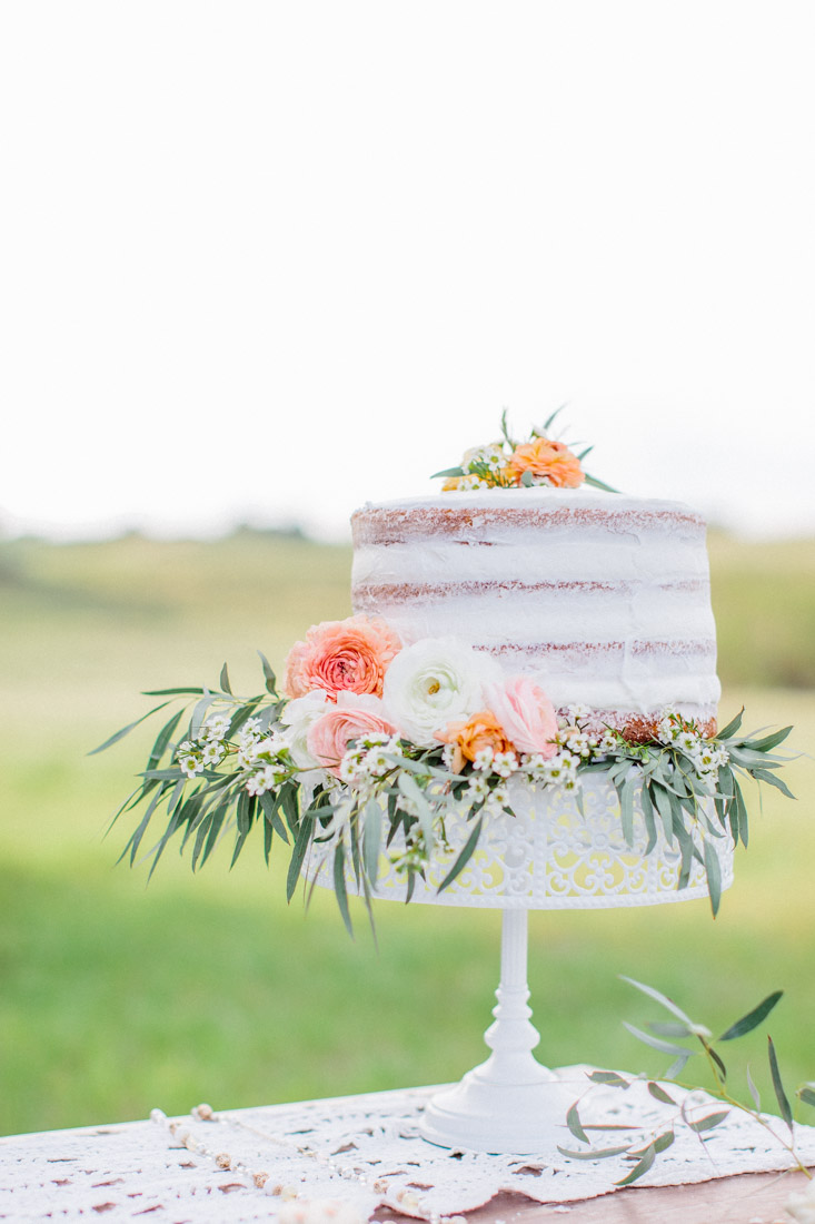 Naked Wedding Cake - "Fields of Love" Summer Wedding Inspiration