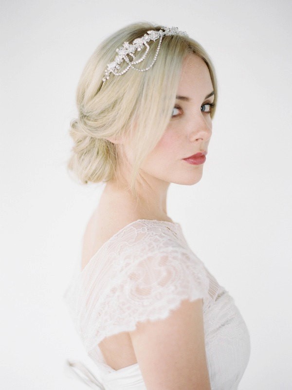Vine Bridal Headpiece; Vintage Art Deco Style Wedding Headband; Jeweled HomecomingProm Headband; Designer Bride; Abstract Form Headpiece