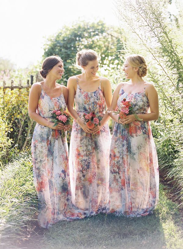 5 Stunning Modern Vintage Summer Bridesmaids Looks - Watercolour Prints