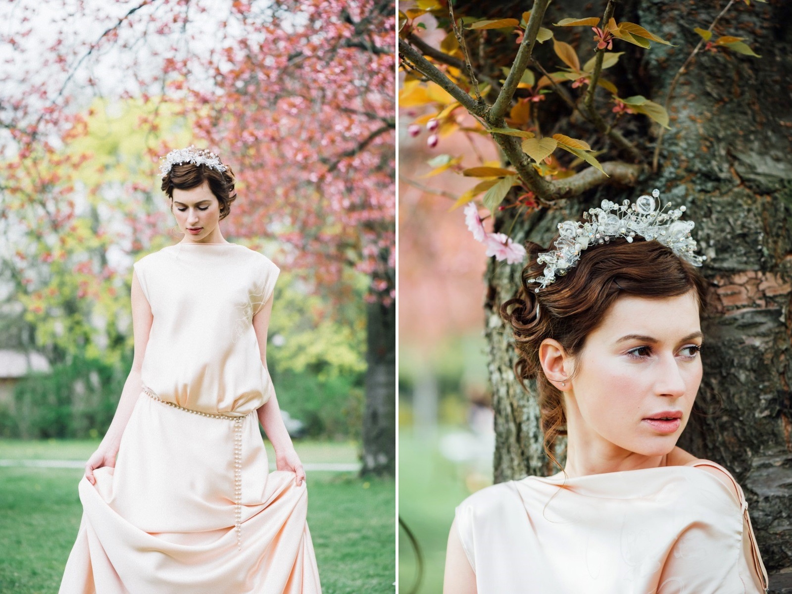 A Dreamy Blossom Filled Bridal Shoot with a Touch of Art Deco Elegance