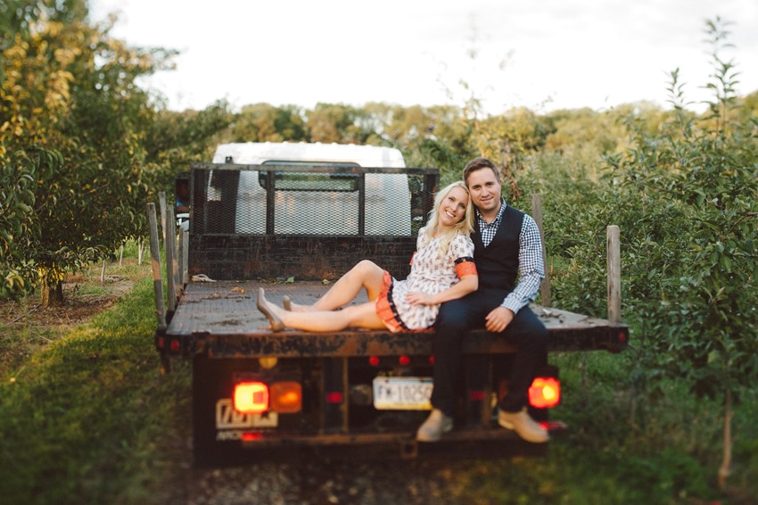 Vintage Truck - A Sweet Summer Apple Orchard Engagement Session