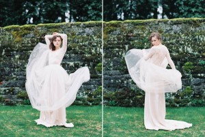 Long Sleeve Wedding Dress - Romantic Spring English Garden Wedding Inspiration