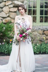 Fuchsia Foraged Bridal Bouquet - Romantic Al Fresco Wedding Ideas Inspired by Tuscany