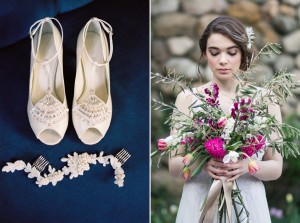 Bridal Shoes & Bridal Bouquet - Romantic Al Fresco Wedding Ideas Inspired by Tuscany