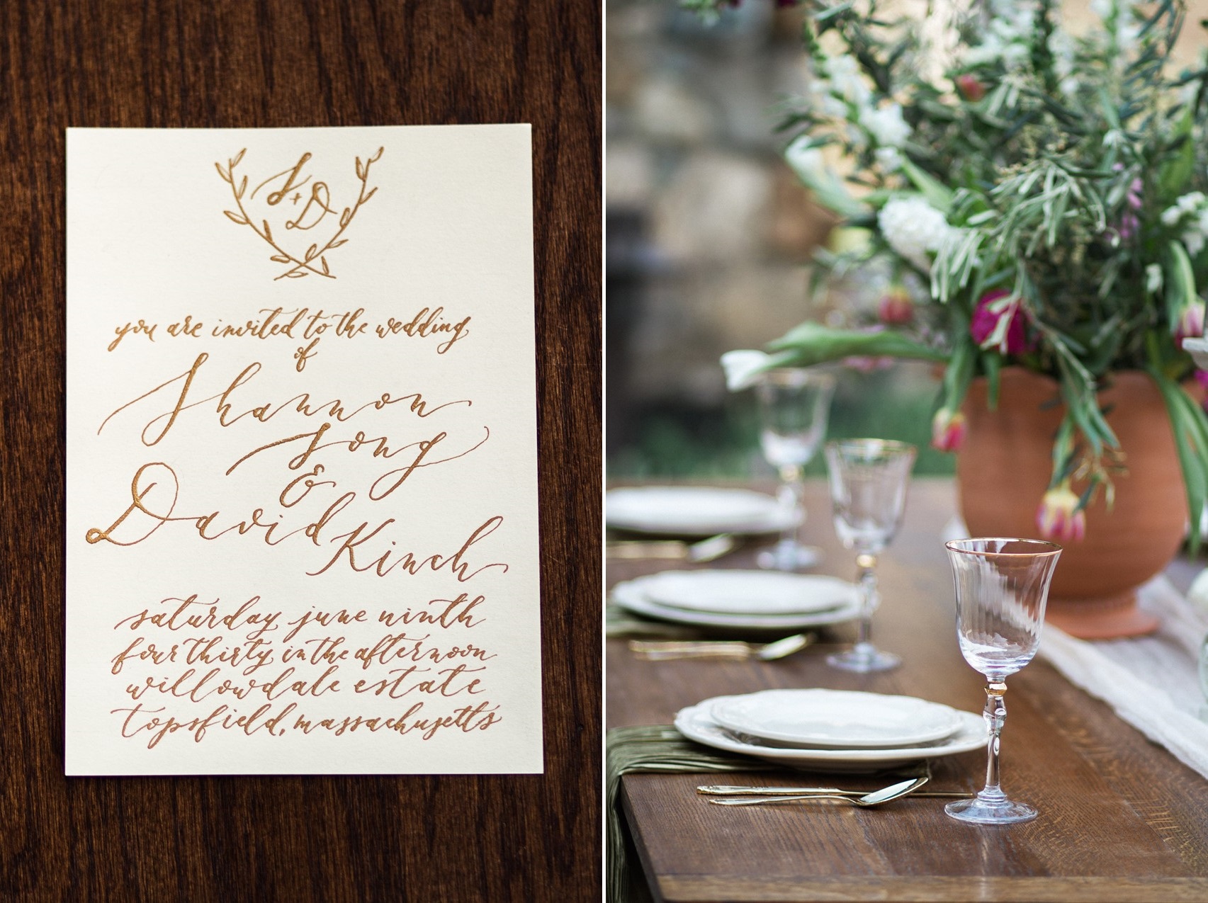Calligraphy & Tablescape - Romantic Al Fresco Wedding Ideas Inspired by Tuscany