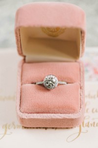 Halo Engagement Ring - A Romantic Vintage Spring Wedding with a Marquee Reception