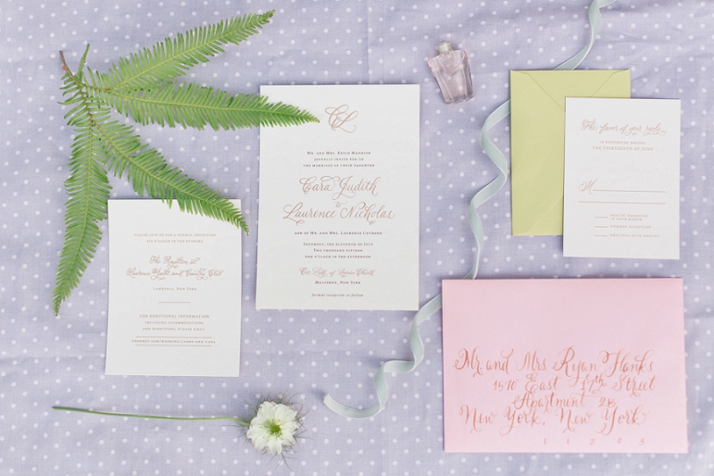 Wedding Stationery - Romantic Spring Wedding Inspiration in Pretty Pastels and Rose Gold