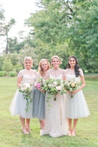 Tulle Bridesmaid Dresses - Romantic Spring Wedding Inspiration in Pretty Pastels and Rose Gold