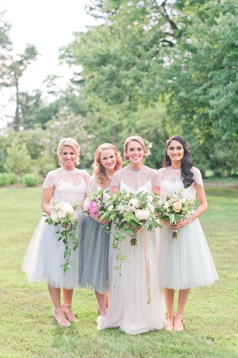 Tulle Bridesmaid Dresses - Pretty Spring Wedding Ideas in Soft Pastels and Rose Gold