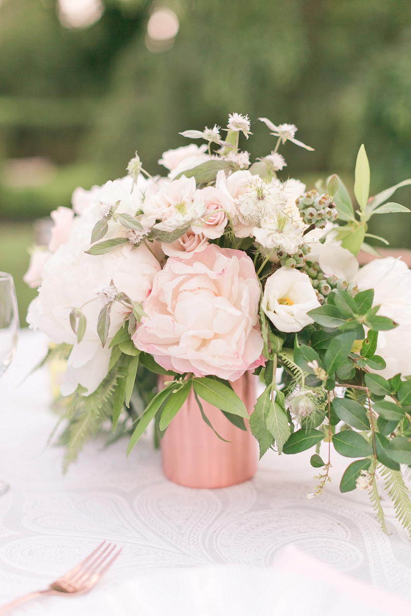 Rose Gold Wedding Centrepiece - Pretty Spring Wedding Ideas in Soft Pastels and Rose Gold
