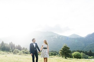 A Romantic 1950s Inspired Engagement Shoot in the Mountains