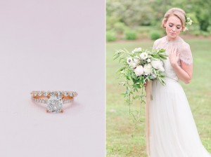 Rose Gold Engagement Ring - Romantic Spring Wedding Inspiration in Pretty Pastels and Rose Gold