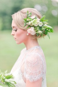 Floral Bridal Updo - Romantic Spring Wedding Inspiration in Pretty Pastels and Rose Gold