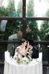 Wedding Sweetheart Table - A Vintage Inspired City Wedding in a Crisp and Elegant Palette of Ivory, Black & Green