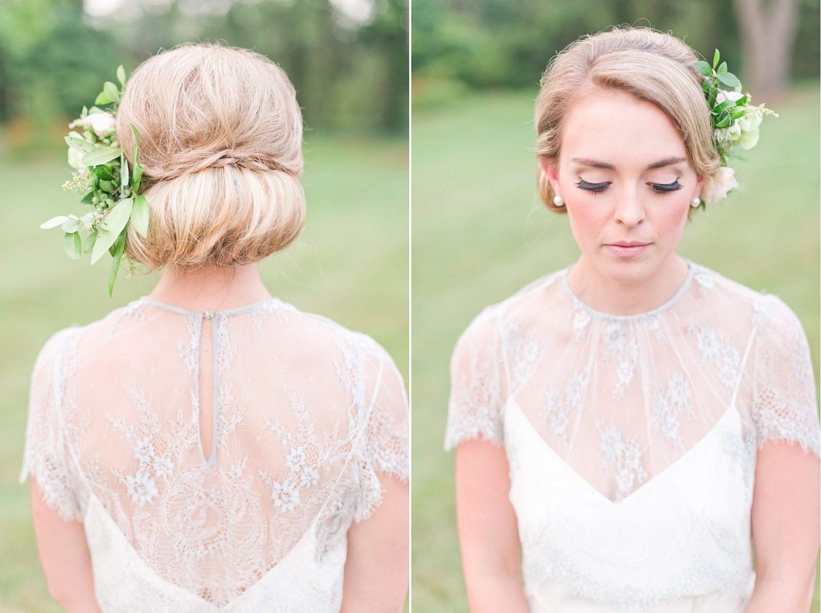 Bridal Updo - Pretty Spring Wedding Ideas in Soft Pastels and Rose Gold