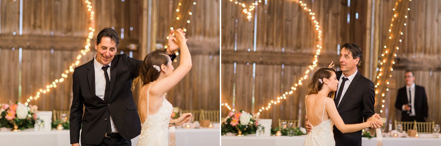 Father & Daughter Dance - A Romantic Modern-Vintage Wedding with an Elegant Barn Reception Romantic Modern-Vintage Wedding with an Elegant Barn Reception