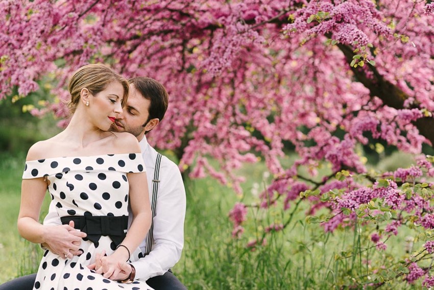 A Romantic 1950s Inspired Engagement Shoot in the Mountains