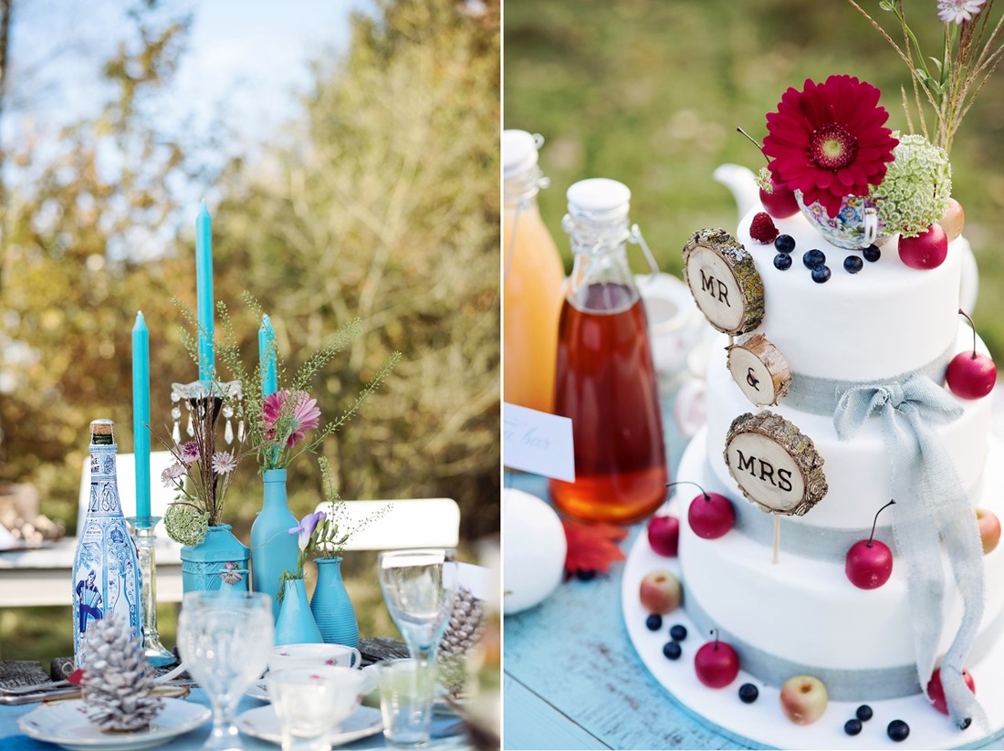 Picnic Wedding Centrepiece - Picnic in the Woods - Cozy and Romantic Autumn Wedding Inspiration