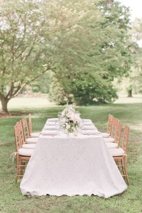 Outdoor Wedding Reception - Romantic Spring Wedding Inspiration in Pretty Pastels and Rose Gold