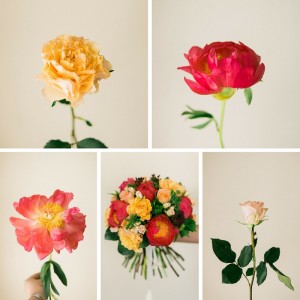 A Pretty Bridal Bouquet of Peonies & Roses