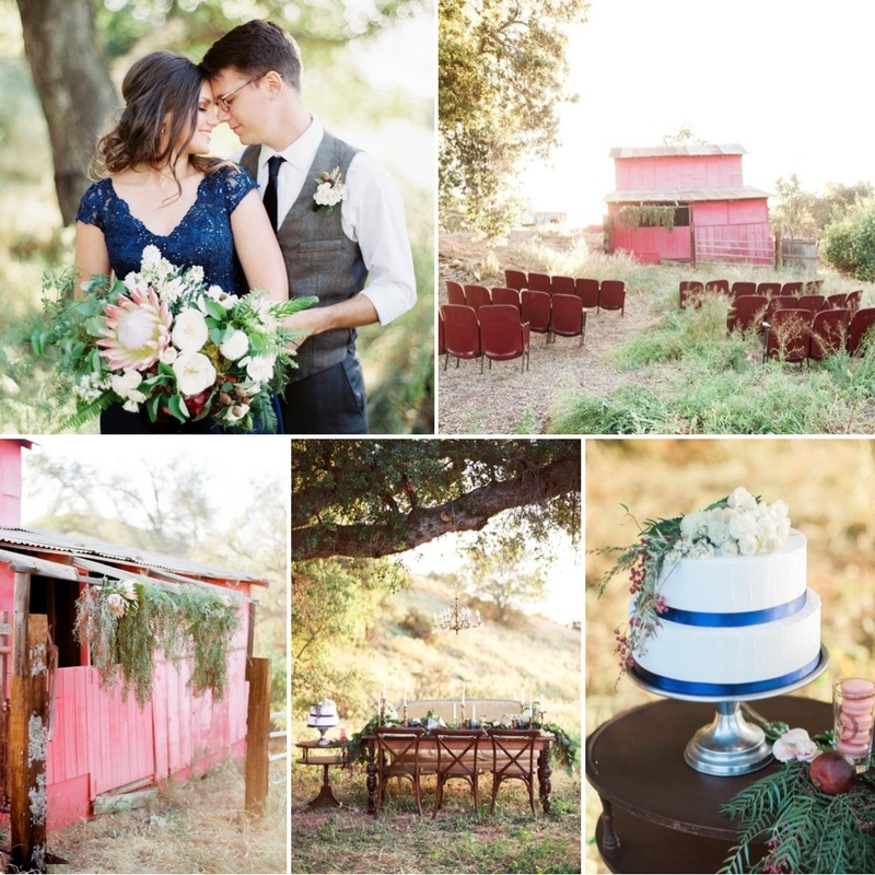 Rustic Autumn Wedding Inspiration in a Stunning Palette of Cobalt & Crimson