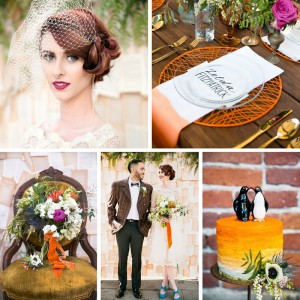 Literary Love - A Bright & Quirky Mid-Century Vintage Wedding Shoot Inspired by Penguin Books