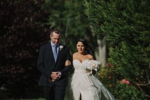 Bride & Father - An Intimate Outdoor Wedding in a Romantic Palette of Pink