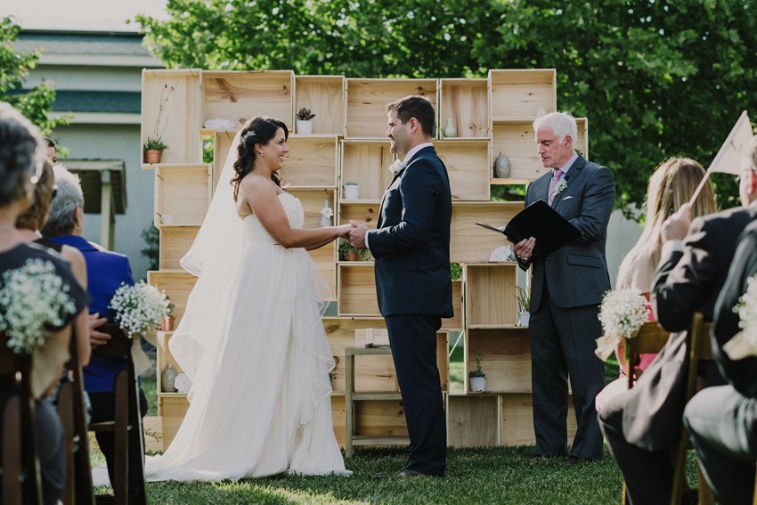 Outdoor Wedding Ceremony - An Intimate Outdoor Wedding in a Romantic Palette of Pink