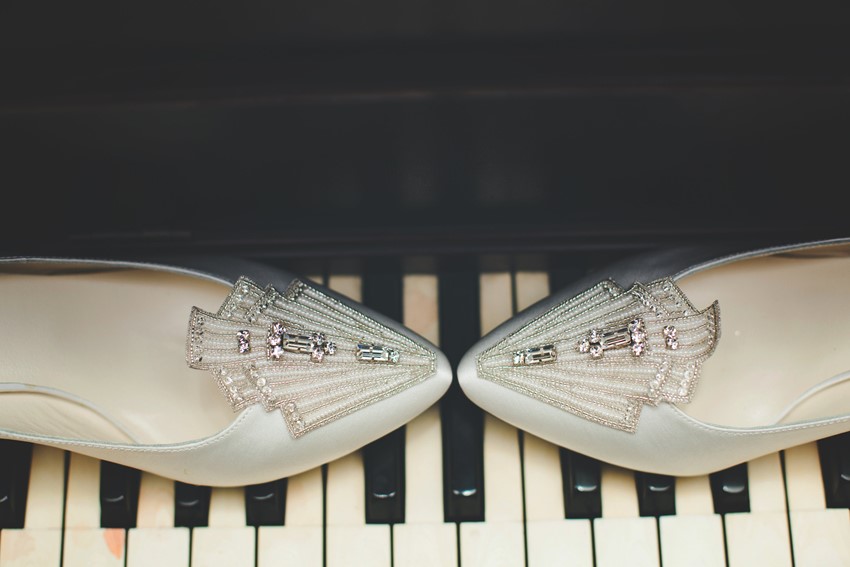 Art Deco Bridal Shoes - A 1920s Speakeasy-Inspired Wedding Styled Shoot
