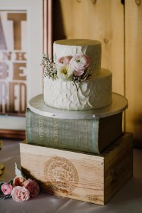 Rustic Wedding Cake - An Intimate Outdoor Wedding in a Romantic Palette of Pink