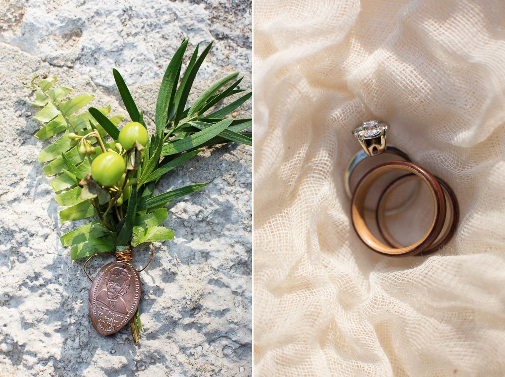 Boutonniere & Rings - A Vintage Americana Wedding