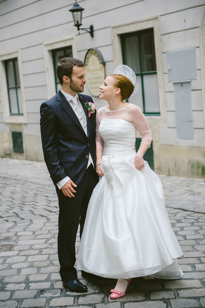 Bride & Groom - A Sweet 1950s Infused Wedding with a Jackie Kennedy Inspired Wedding Dress