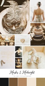 Masks & Midnight - Glamorous New Year's Eve Wedding Inspiration in Black & Gold